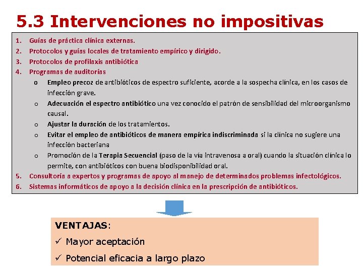 5. 3 Intervenciones no impositivas 1. 2. 3. 4. 5. 6. Guías de práctica 5. 3 Intervenciones no impositivas 1. 2. 3. 4. 5. 6. Guías de práctica