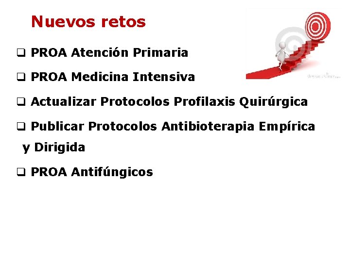 Nuevos retos q PROA Atención Primaria q PROA Medicina Intensiva q Actualizar Protocolos Profilaxis Nuevos retos q PROA Atención Primaria q PROA Medicina Intensiva q Actualizar Protocolos Profilaxis