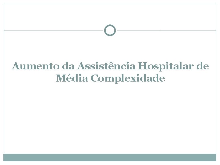 Aumento da Assistência Hospitalar de Média Complexidade 