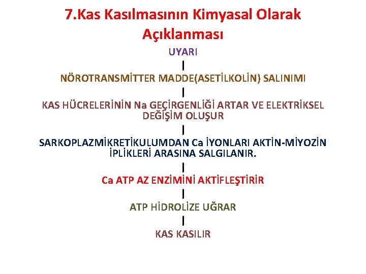 7. Kasılmasının Kimyasal Olarak Açıklanması UYARI | NÖROTRANSMİTTER MADDE(ASETİLKOLİN) SALINIMI | KAS HÜCRELERİNİN Na