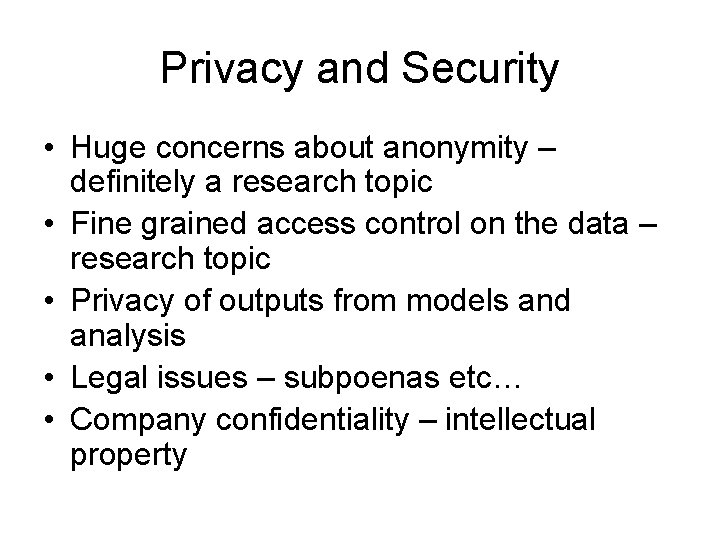 Privacy Topics Group CI IV 1 Scaling Security and Sustainability