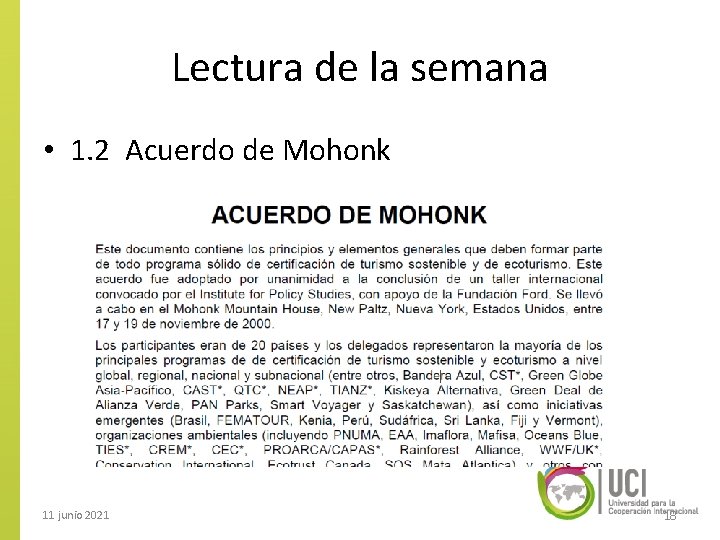 Lectura de la semana • 1. 2 Acuerdo de Mohonk 11 junio 2021 18