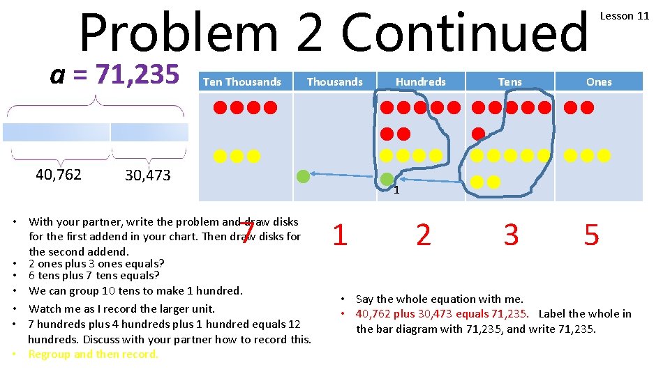 Problem 2 Continued a = 71, 235 Ten Thousands llll 40, 762 30, 473