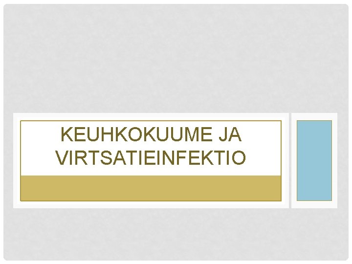 KEUHKOKUUME JA VIRTSATIEINFEKTIO KEUHKOKUUME Keuhkokuume eli pneumonia