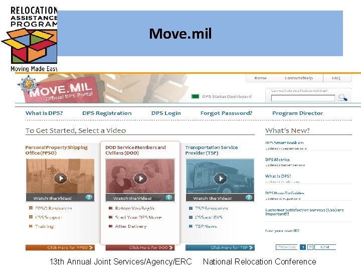 Move. mil 13 th Annual Joint Services/Agency/ERC National Relocation Conference 