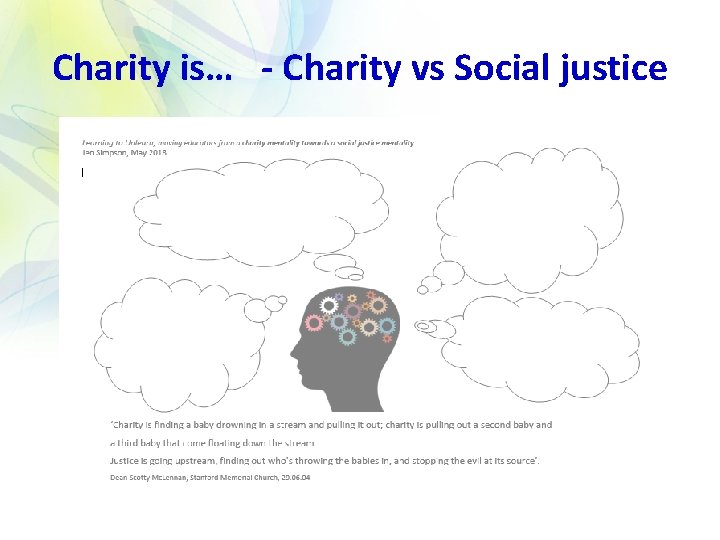 Charity is… - Charity vs Social justice 