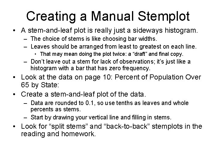 More Visual Displays of Data Calculator Skills List