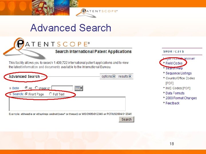 Advanced Search 18 