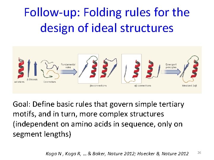 Follow-up: Folding rules for the design of ideal structures Goal: Define basic rules that