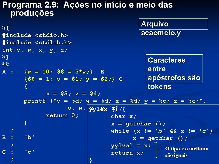 Programa 2. 9: Ações no início e meio das produções Arquivo %{ acaomeio. y