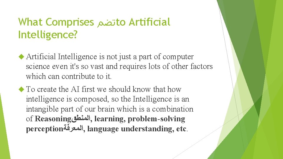 What Comprises ﺗﻀﻢ to Artificial Intelligence? Artificial Intelligence is not just a part of
