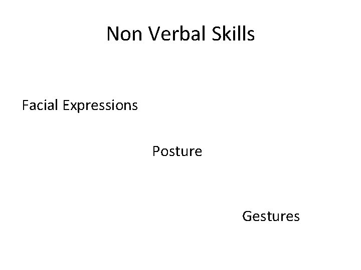 Non Verbal Skills Facial Expressions Posture Gestures 