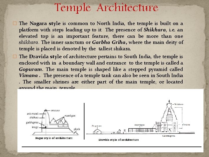 Temple Architecture � The Nagara style is common to North India, the temple is