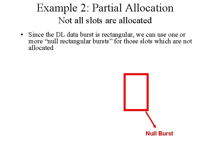 Example 2: Partial Allocation Not all slots are allocated • Since the DL data
