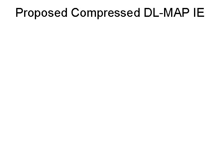 Proposed Compressed DL-MAP IE 