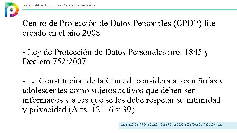 Defensoría del Pueblo de la Ciudad Autónoma de Buenos Aires Centro de Protección de