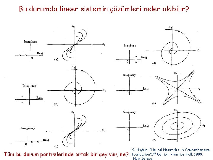 Bu durumda lineer sistemin çözümleri neler olabilir? Tüm bu durum portrelerinde ortak bir şey