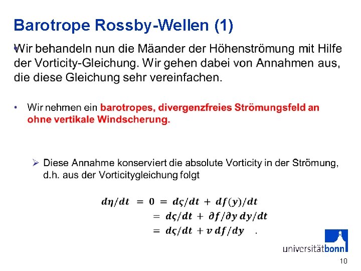 Barotrope Rossby-Wellen (1) • 10 