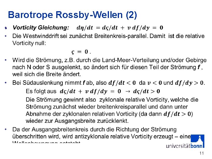 Barotrope Rossby-Wellen (2) • 11 