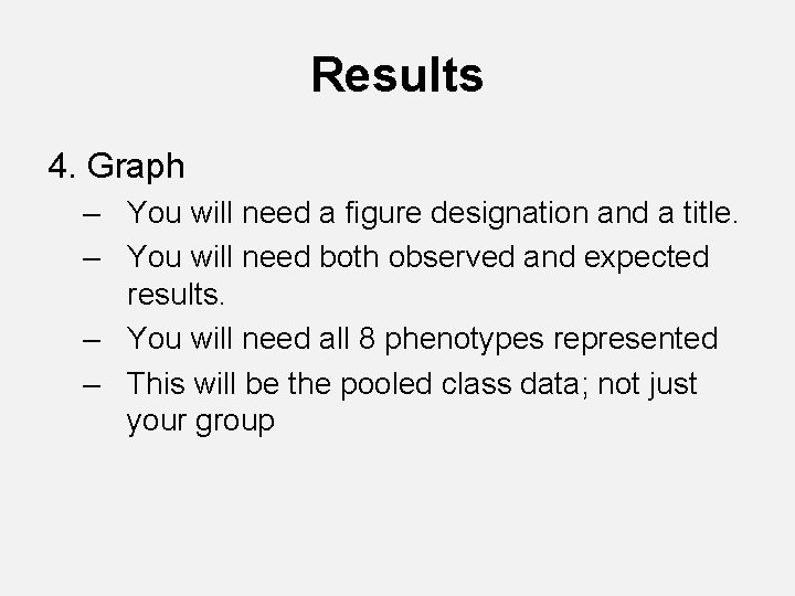 Results 4. Graph – You will need a figure designation and a title. – Results 4. Graph – You will need a figure designation and a title. –