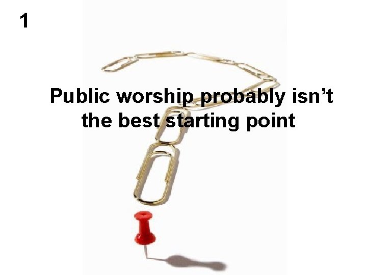 1 Public worship probably isn’t the best starting point 