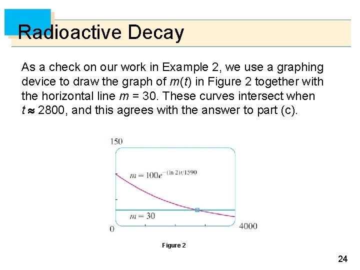 Radioactive Decay As a check on our work in Example 2, we use a