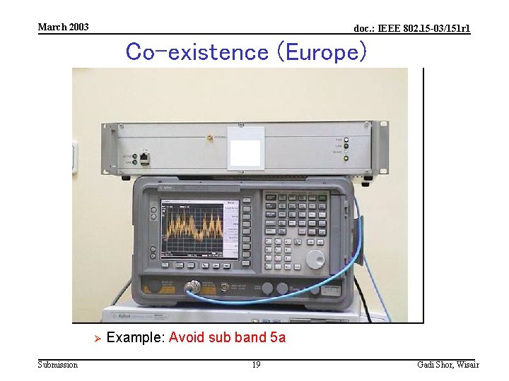 March 2003 doc. : IEEE 802. 15 -03/151 r 1 Co-existence (Europe) Ø Submission