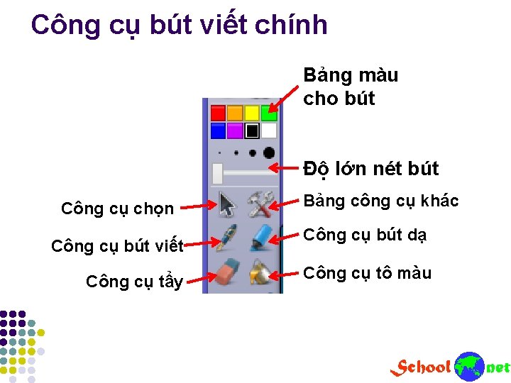 Công cụ bút viết chính Bảng màu cho bút Độ lớn nét bút Công Công cụ bút viết chính Bảng màu cho bút Độ lớn nét bút Công