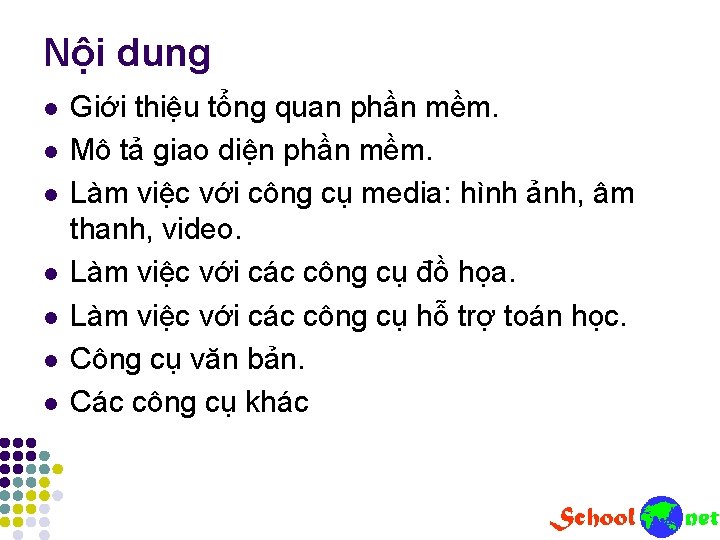 Nội dung l l l l Giới thiệu tổng quan phần mềm. Mô tả Nội dung l l l l Giới thiệu tổng quan phần mềm. Mô tả