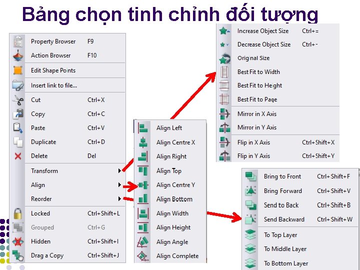Bảng chọn tinh chỉnh đối tượng Bảng chọn tinh chỉnh đối tượng
