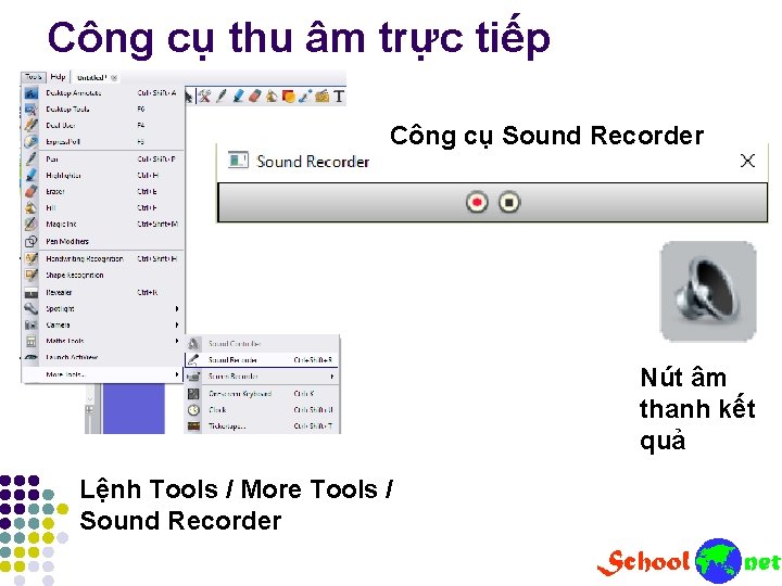 Công cụ thu âm trực tiếp Công cụ Sound Recorder Nút âm thanh kết Công cụ thu âm trực tiếp Công cụ Sound Recorder Nút âm thanh kết