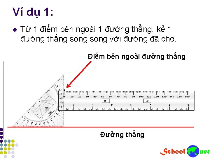 Ví dụ 1: l Từ 1 điểm bên ngoài 1 đường thẳng, kẻ 1 Ví dụ 1: l Từ 1 điểm bên ngoài 1 đường thẳng, kẻ 1
