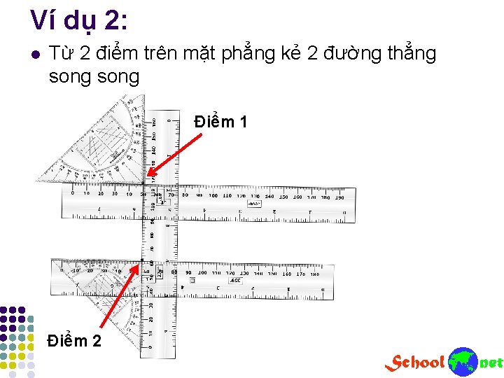 Ví dụ 2: l Từ 2 điểm trên mặt phẳng kẻ 2 đường thẳng Ví dụ 2: l Từ 2 điểm trên mặt phẳng kẻ 2 đường thẳng