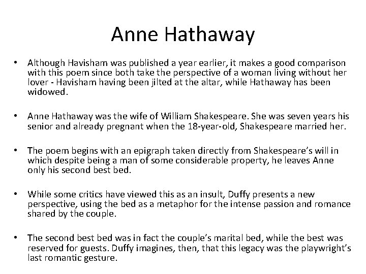 Anne Hathaway • Although Havisham was published a year earlier, it makes a good