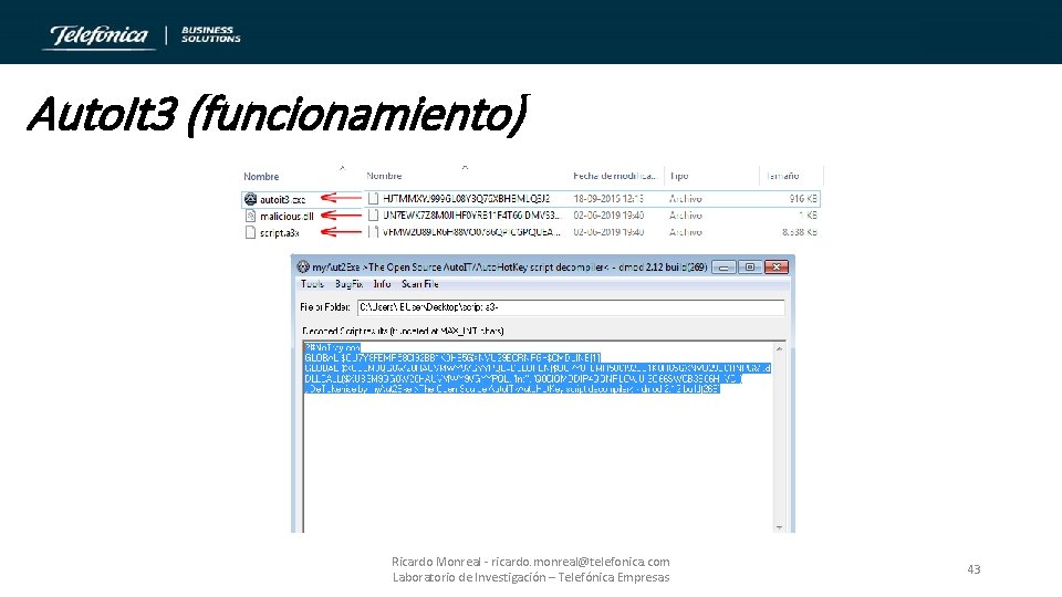 Auto. It 3 (funcionamiento) Ricardo Monreal - ricardo. monreal@telefonica. com Laboratorio de Investigación –