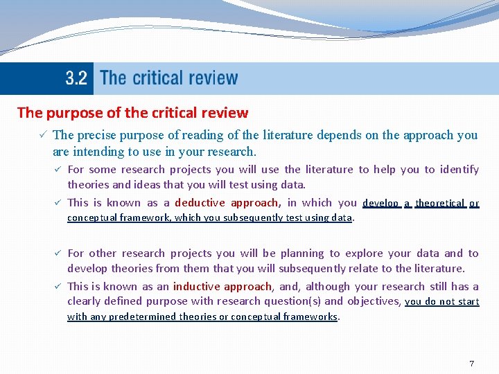The purpose of the critical review ü The precise purpose of reading of the
