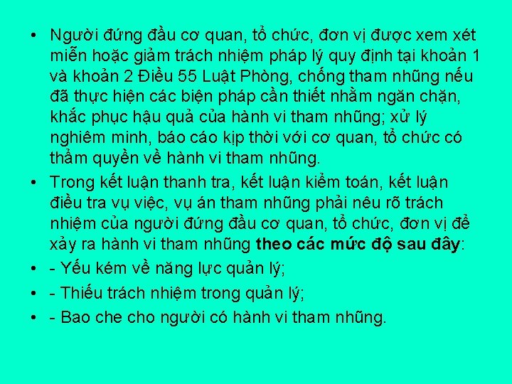  • Người đứng đầu cơ quan, tổ chức, đơn vị được xem xét