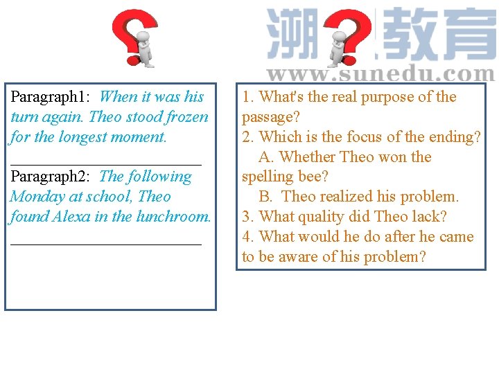 Paragraph 1: When it was his turn again. Theo stood frozen for the longest