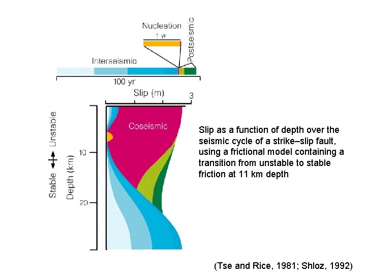 Slip as a function of depth over the seismic cycle of a strike–slip fault,