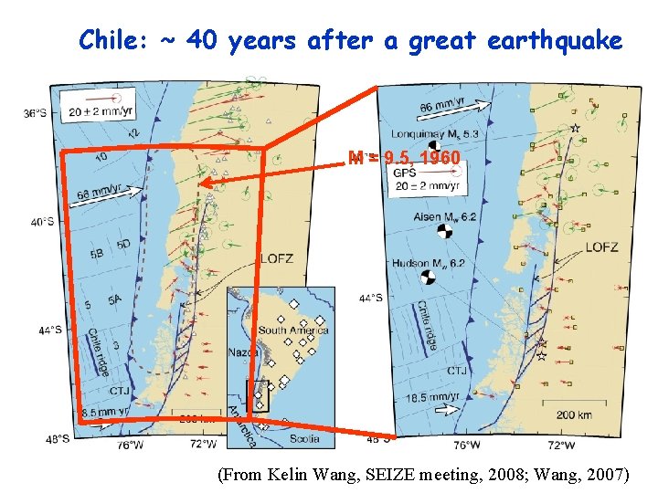 Chile: ~ 40 years after a great earthquake M = 9. 5, 1960 GPS