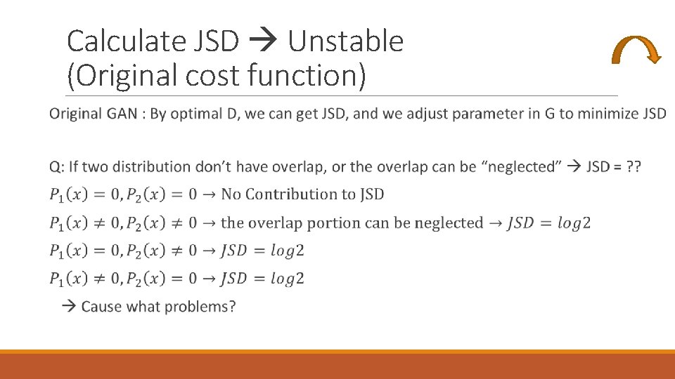 Calculate JSD Unstable (Original cost function) 