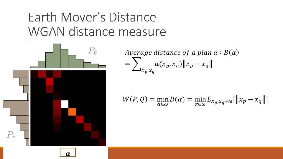 Earth Mover’s Distance WGAN distance measure a 