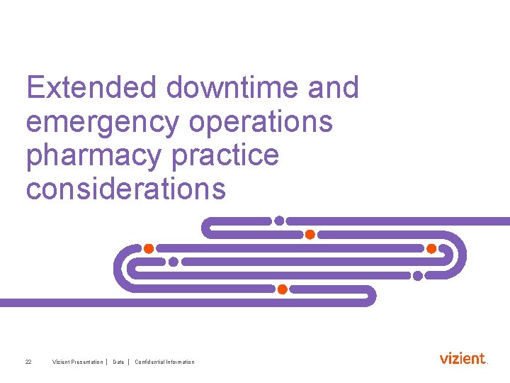 Extended downtime and emergency operations pharmacy practice considerations 22 Vizient Presentation │ Date │
