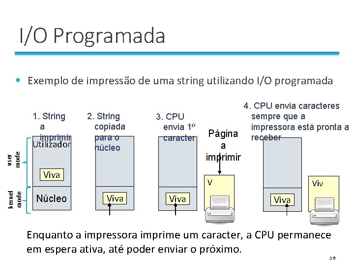 I/O Programada § Exemplo de impressão de uma string utilizando I/O programada 1. String