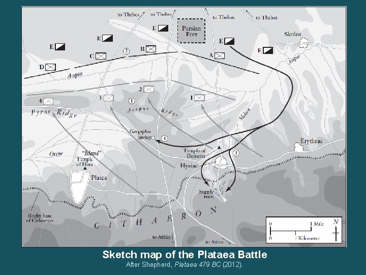 Sketch map of the Plataea Battle After Shepherd, Plataea 479 BC (2012). 