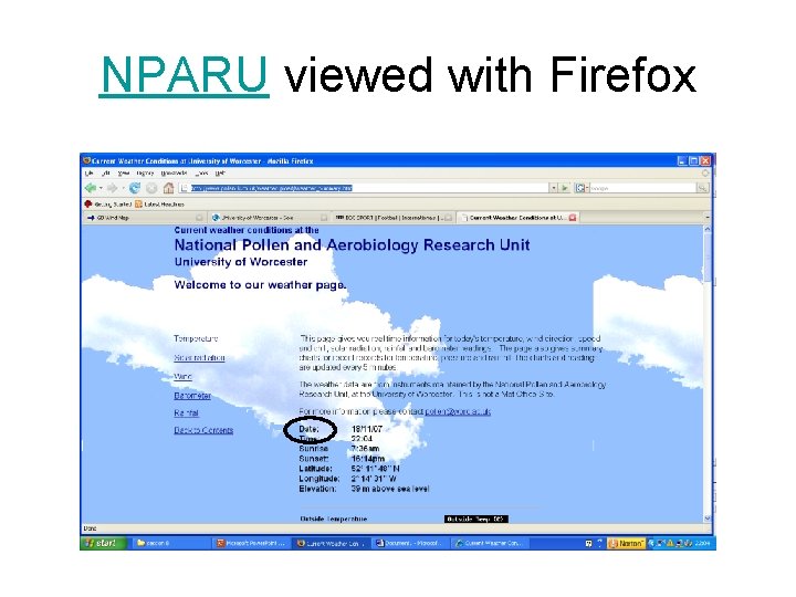NPARU viewed with Firefox 