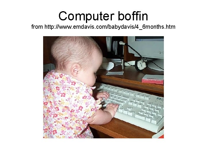 Computer boffin from http: //www. emdavis. com/babydavis/4_6 months. htm 