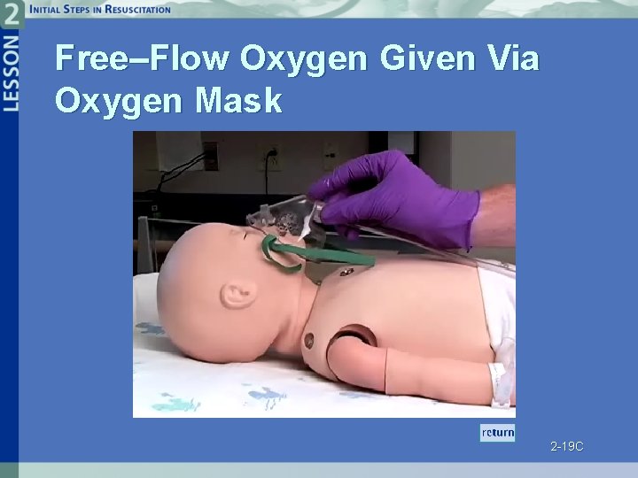 Free–Flow Oxygen Given Via Oxygen Mask 2 -19 C 