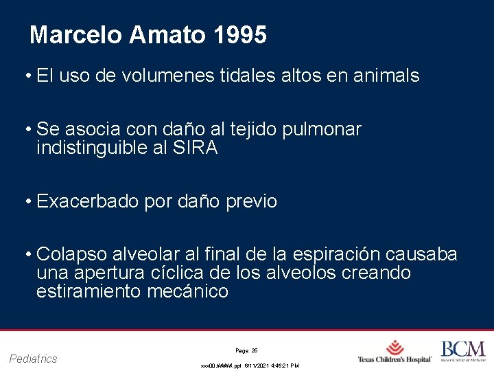 Marcelo Amato 1995 • El uso de volumenes tidales altos en animals • Se Marcelo Amato 1995 • El uso de volumenes tidales altos en animals • Se