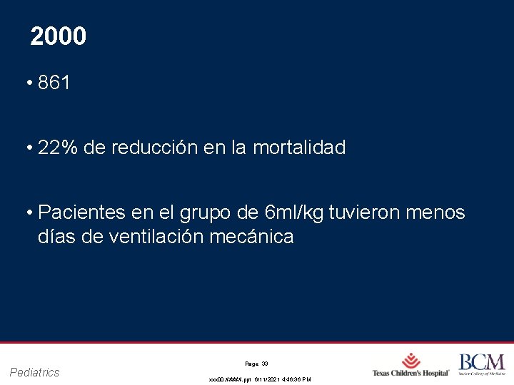 2000 • 861 • 22% de reducción en la mortalidad • Pacientes en el 2000 • 861 • 22% de reducción en la mortalidad • Pacientes en el